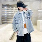 Kids Boys Denim Jacket – Casual Loose Fit Jeans Coat for Spring & Autumn (Ages 5–14) thumbnail 3