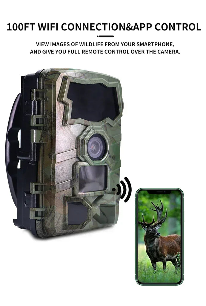 H888 WIFI Wildlife Trail Camera 32MP 4K Hunting Night Vision IP66 Waterproof Photo Trap
