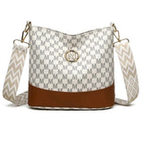Retro M Letter Crossbody Handbag for Women – PU Leather Bucket Style Messenger Bag thumbnail 19