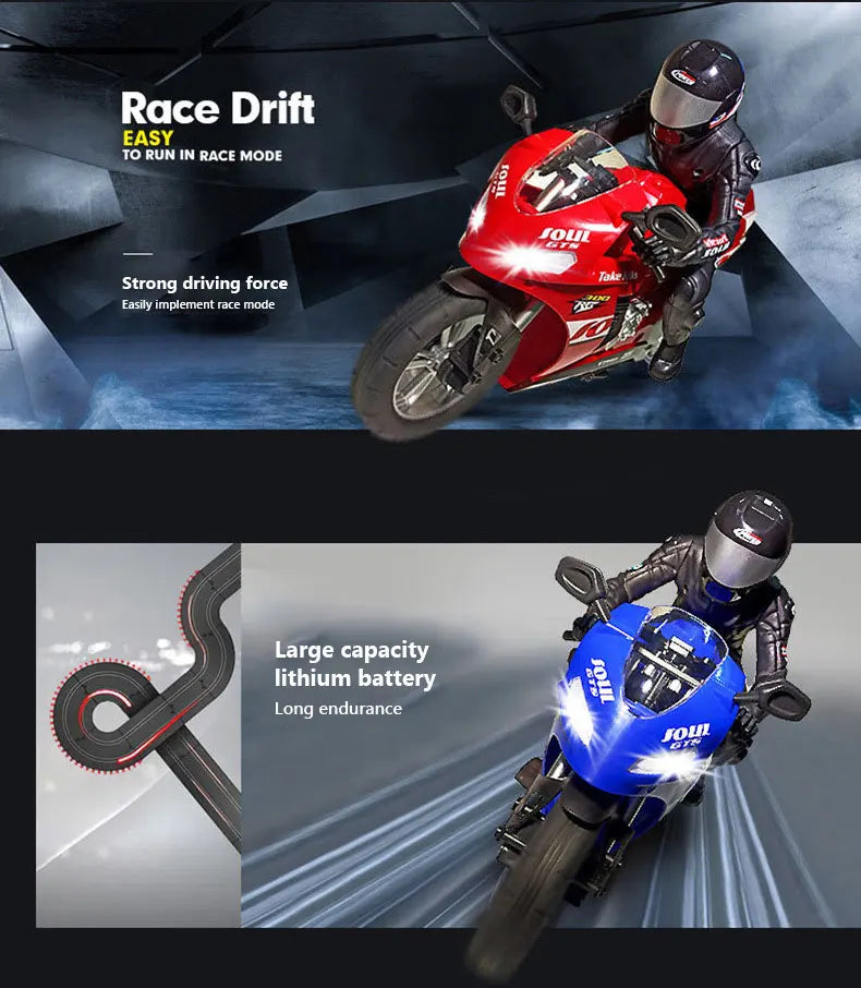 RC Motorcycles 1:6 & 1:10 Electric High-Speed Remote Control Racing Motorcycle for Kids