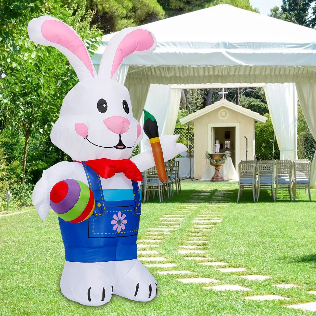 6ft LED Inflatable Easter Bunny with Eggs – Luminous Garden Decoration