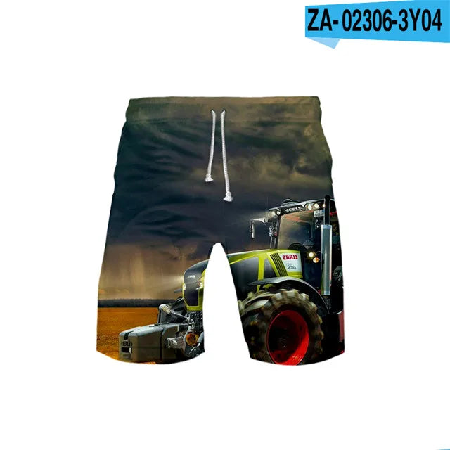 Children's 3D Tractor Truck Swim Shorts – Boys Beach & Sports Board Shorts