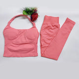 Impact Gym Set – Seamless Halter Top & High-Waist Sports Leggings Yoga Outfit (2-Piece) thumbnail 34