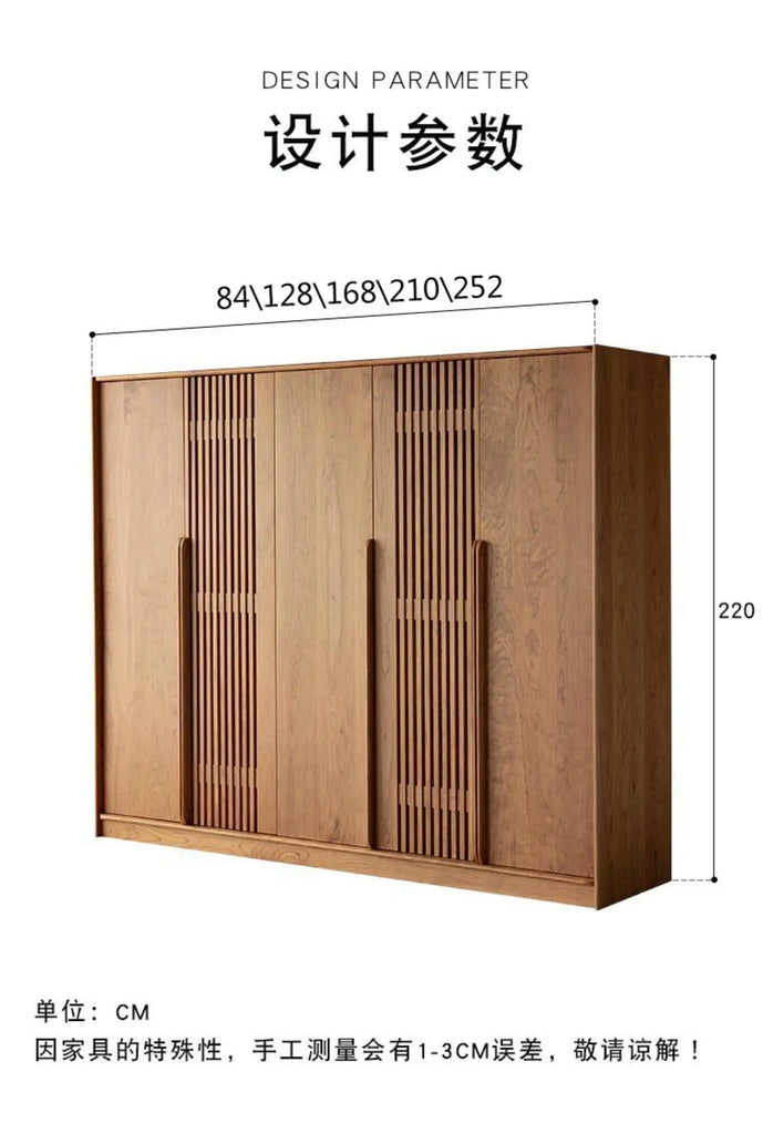 Luxury Modern Wooden Wardrobe with Sliding Doors and Storage Drawers – Nordic Style Bedroom Closet Furniture