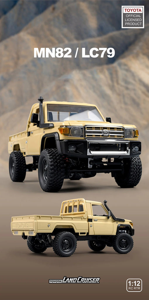 MN82 LC79 1:12 Retro 4WD RC Pickup Truck with LED Lights – Professional Remote Control Off-Road Model