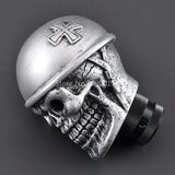 Silver Skull Helmet Universal Car Gear Shift Knob Lever – Heavy Resin & Metal Shifter for SUV, Truck, Coupe & Hatchback thumbnail 11