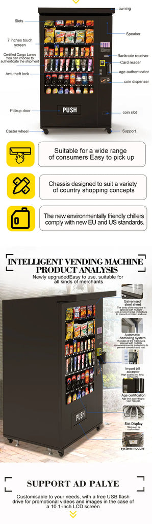 Hot Selling Large Capacity Automatic Combo Snacks & Drinks Vending Machine – Outdoor 24 Hours