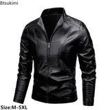 Men's PU Leather Stand Collar Motorcycle Jacket – Casual Windbreaker Biker Coat thumbnail 2