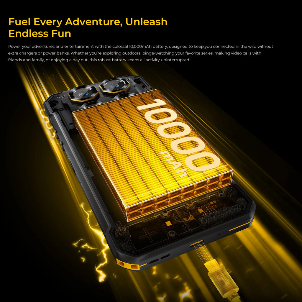 OUKITEL WP60 Rugged Smartphone 7.2” HD+ Display, 10000mAh, 108MP Camera, 48GB+512GB, Android 15, NFC, 120Hz