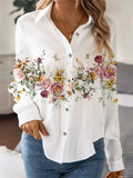 Women’s Floral Slim-Fit Long Sleeve Blouse – Soft Silk Blend Spring/Summer Shirt thumbnail 10