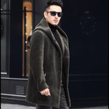 Men’s Winter Casual Thick Fleece Hooded Waterproof Jacket with Real Fur Wool Coat thumbnail 10