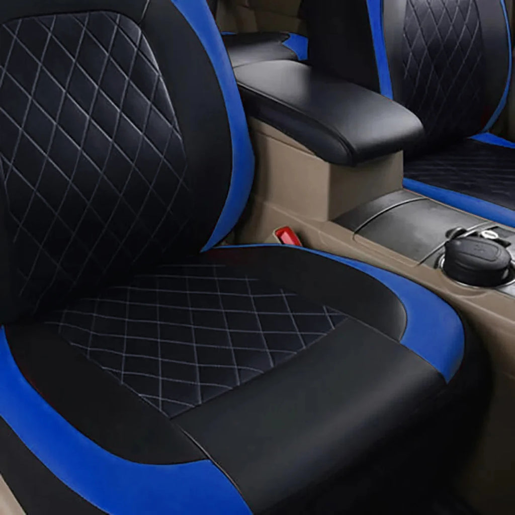 All Season Quilted PU Leather Car Seat Cover Set – Full Surround Waterproof Universal Fit for Sedan, SUV & Pick-Up Truck