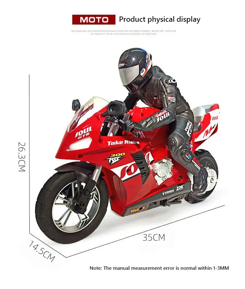 RC Stunt Motorcycle Car 1/6 High-Speed Remote Control Motorbike Toy for Kids