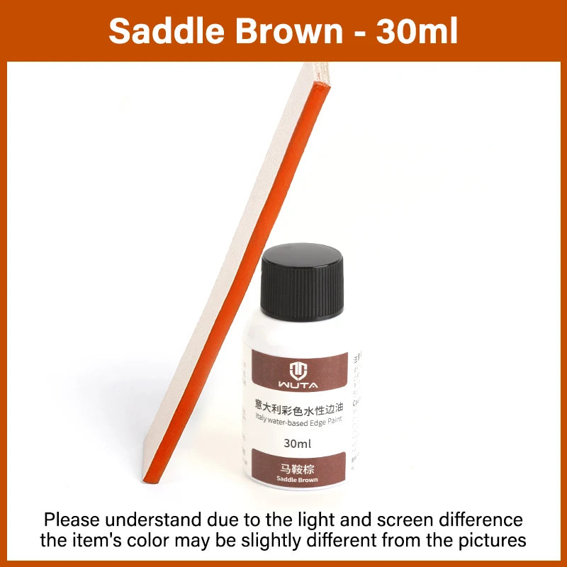 30ml Professional Leather Edge Paint – Italy Imported Water-Based Semi-Gloss Edge Oil, 22 Colors DIY Leather Finish