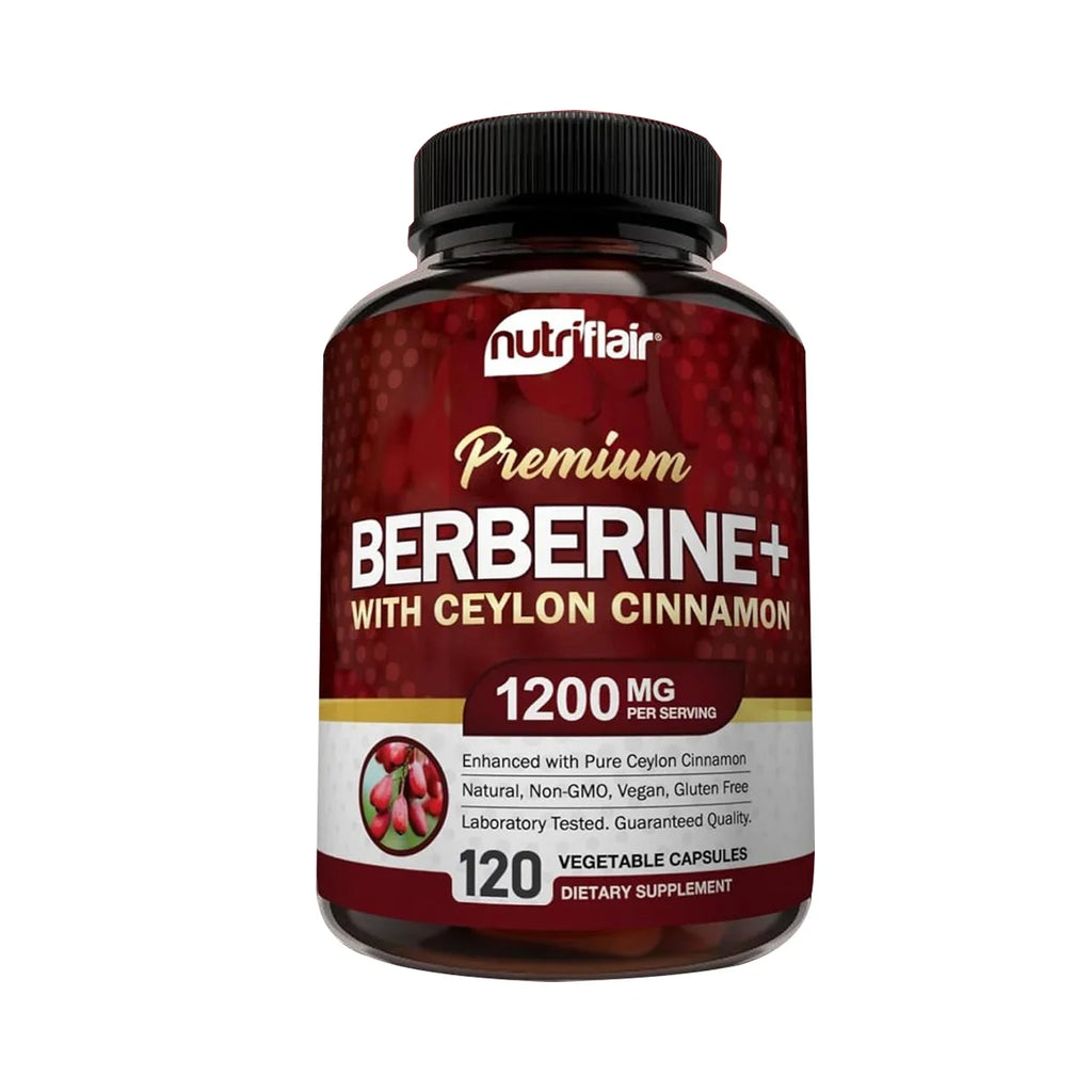 Premium Berberine HCL 1200mg with Ceylon Cinnamon – Blood Sugar Support & Heart Health – 120 Capsules