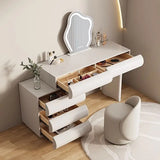 Mirror Drawers Vanity Table with Chair – Modern Bedroom Makeup Storage Organizer thumbnail 5