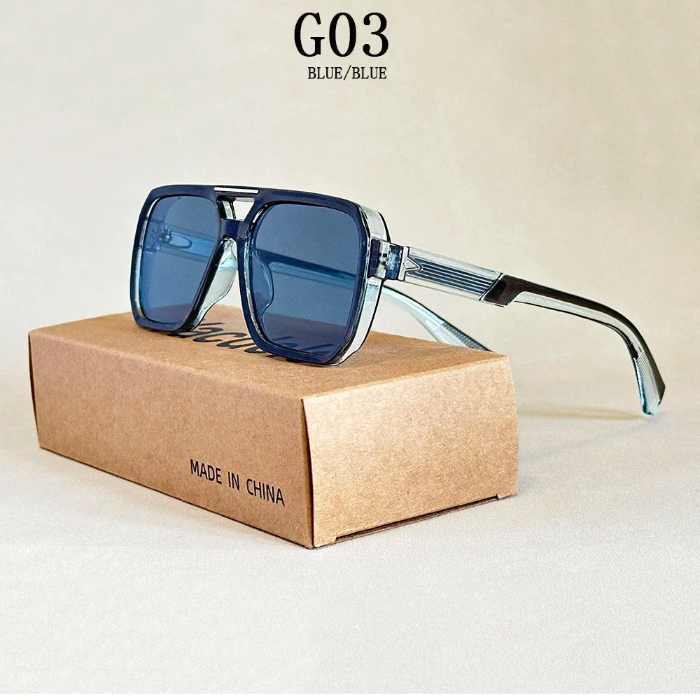 ZUIDID Vintage Square Sunglasses UV400 Travel Fashion Glasses for Men and Women Model 02056