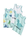 Boys Cartoon Dino Car Cotton Tank Top Singlet Underwear – Kids Summer Undershirt 3-10T thumbnail 33