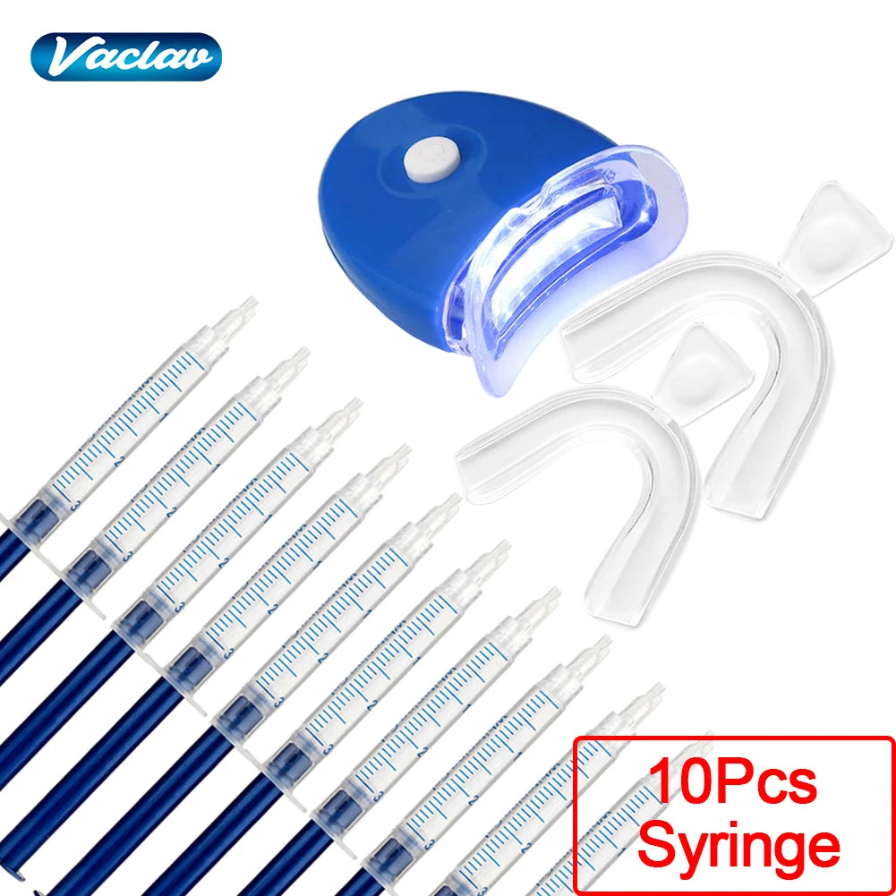 Vaclav V1703 Teeth Whitening Gel Kit with LED Light Lamp and Custom Trays