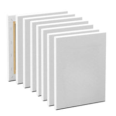 5pcs White Blank Square Artist Canvas Wooden Frame Cotton Boards for Oil, Acrylic & Watercolor Painting
