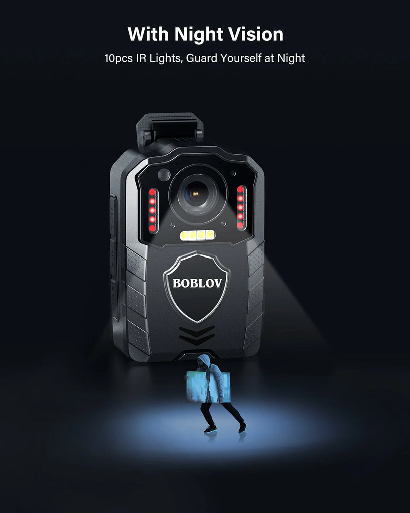 BOBLOV KJ25 1080P Body Camera with 3000mAh Battery, Night Vision & 13H Recording