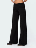 Casual Wide Leg Sweatpants for Women – Fold Over Low Rise Flare Yoga & Lounge Pants thumbnail 12