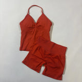 Women’s Seamless Yoga Gym Set – Backless Tank Top & High Waist Scrunch Shorts (2PCS) thumbnail 62