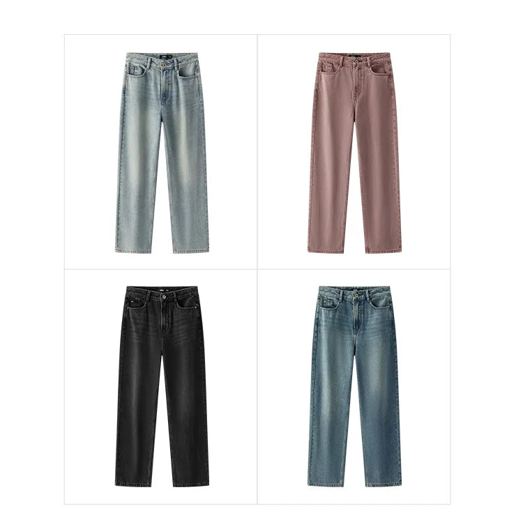 Semir Women’s Vintage Wide-Leg Jeans 2025 Spring Soft Cotton Denim Trousers