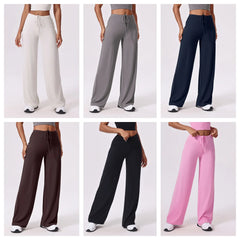 Antibacterial Cooling Wide Leg Sweatpants for Women – Tummy Control & Soft Flowing Fabric for Yoga, Running, Fitness & Outdoor Sports