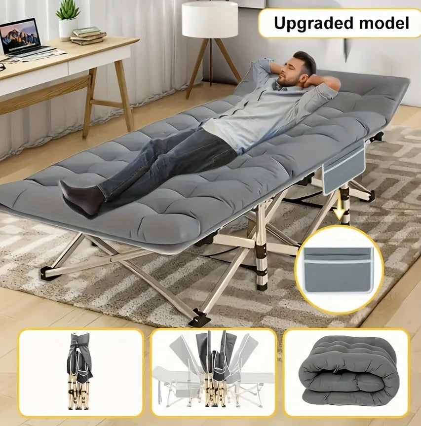 75 Inch Outdoor Folding Bed – Heavy-Duty Portable Camping & Guest Bed