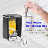 Wall Mount Key Lock Box 4-Digit Combination Security Safe for Home & Office thumbnail 8
