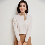 WinvyNee Women's 100% Wool Ribbed Crew Neck Sweater – Slim Fit Winter Knit Pullover thumbnail 32