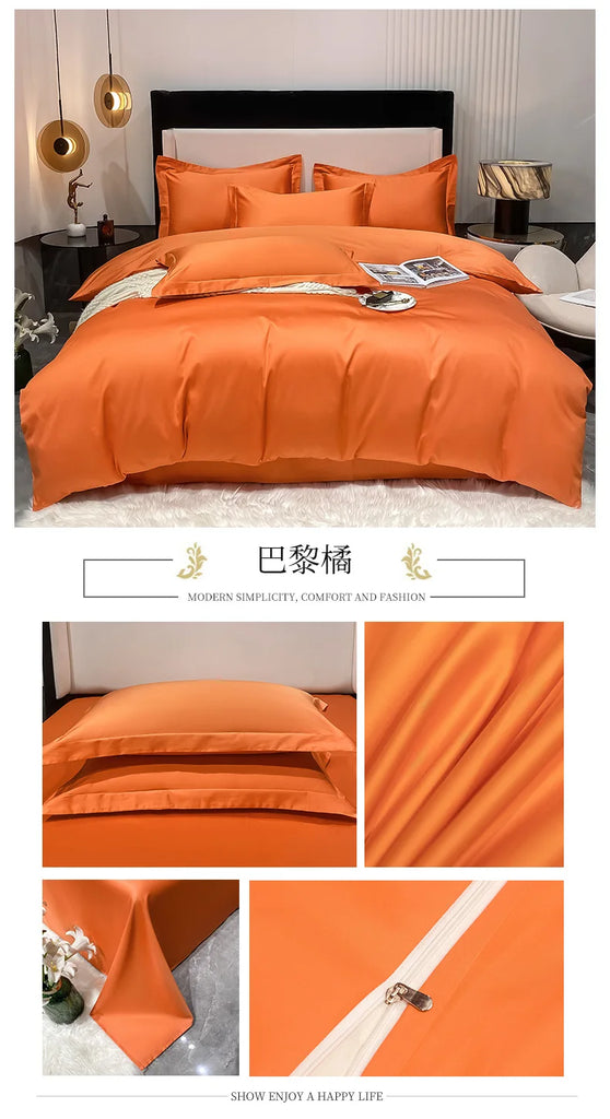 Luxury 100% Egyptian Cotton Bedding Set – Duvet Cover & Pillowcases, Soft Bed Linen for Double, Queen, King Size Beds