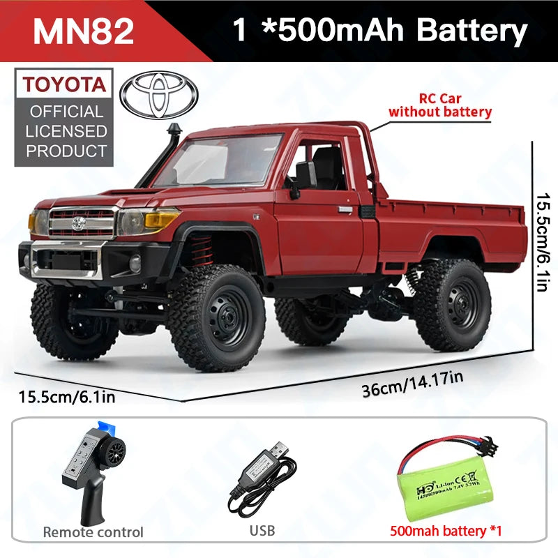 MN82 LC79 1:12 Retro 4WD RC Pickup Truck with LED Lights – Professional Remote Control Off-Road Model