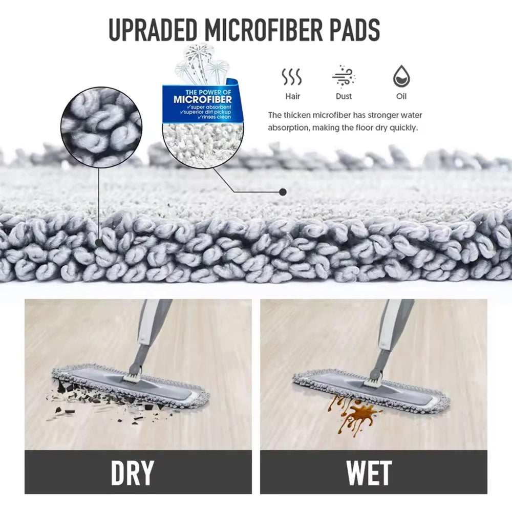 Spray Mop Hand-Free Dual-Use Flat Mop – Wet & Dry Microfiber Floor Cleaner
