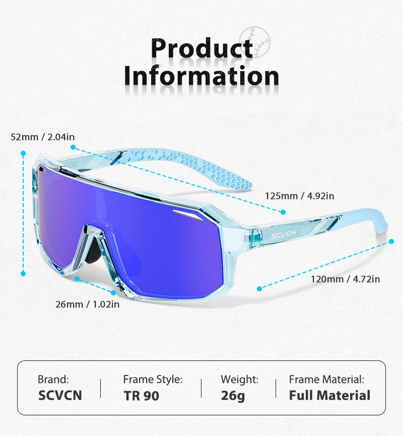 SCVCN Kids UV400 Photochromic Cycling Sunglasses – Boys & Girls Outdoor Sports Riding Glasses