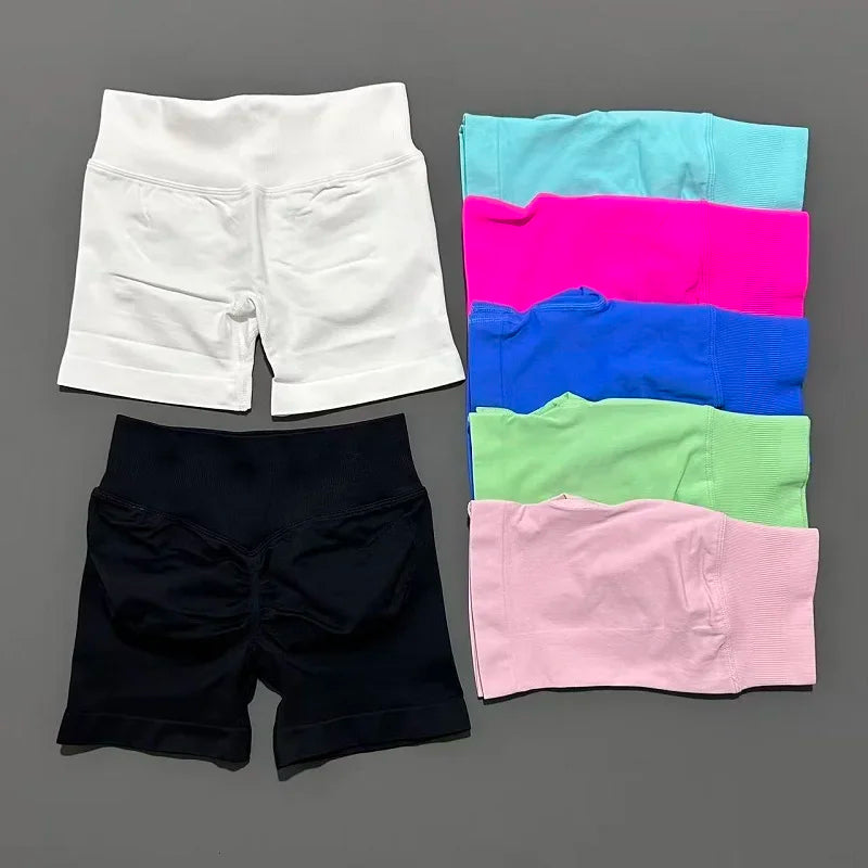 Women High Waist Fitness Shorts – Yoga, Gym, Running Sportswear