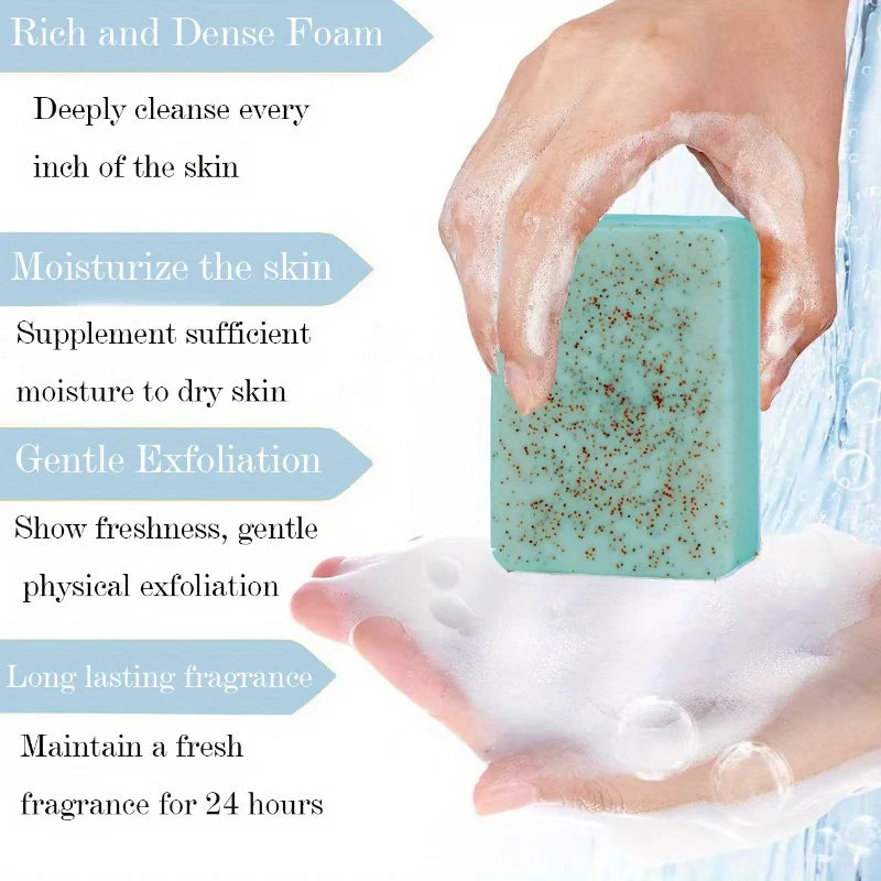 Seaweed Scrub Particle Soap – Vitamin E & Olive Oil Moisturizing Soap for Face & Body