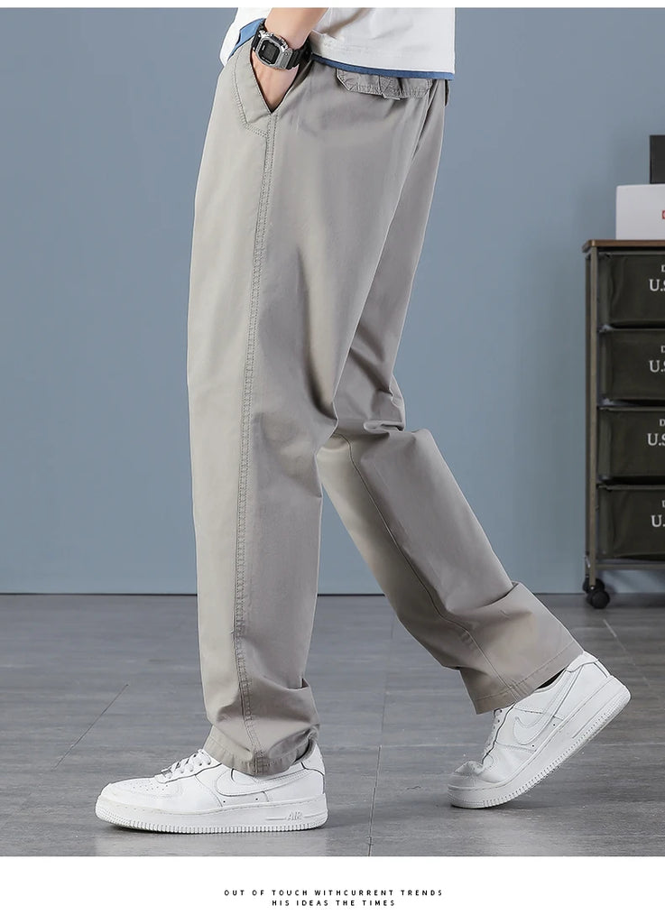 Men’s Cotton Cargo Pants – Loose Fit Work & Casual Joggers up to 6XL