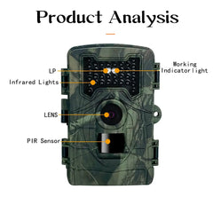 36MP Wildlife Hunting Camera with 1080P Video, 120° Wide Lens, 0.3s Trigger, Night Vision, IP66 Waterproof