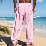 Men's 16-Color Breathable Linen Yoga Pants Loose Casual Sportswear for Spring/Summer thumbnail 6