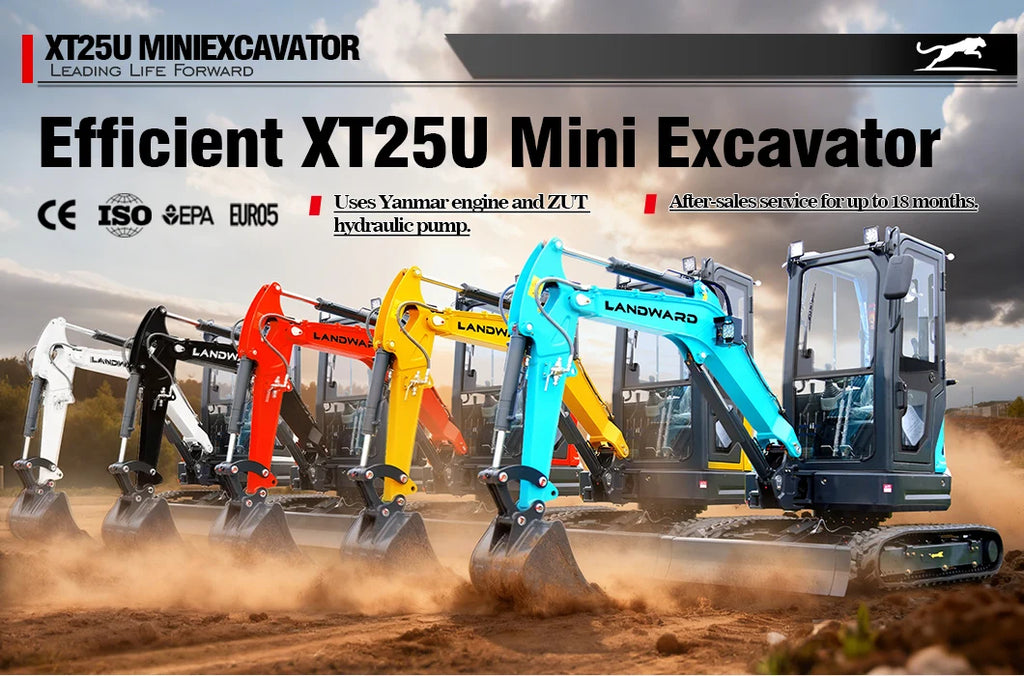LANDWARD CE Euro 5 Mini Excavator 3.5 Ton with Kubota Engine – Customizable Home & Farm Crawler Excavator