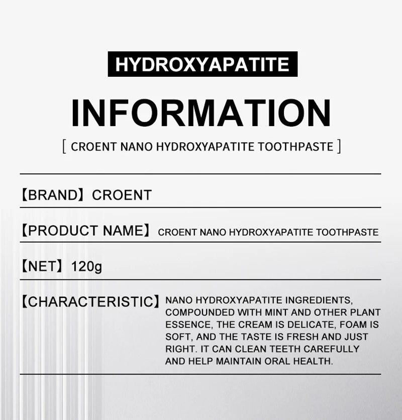 7.5% Hydroxyapatite Probiotic Whitening Toothpaste 120g – Enamel Repair & Breath Freshening for Adults