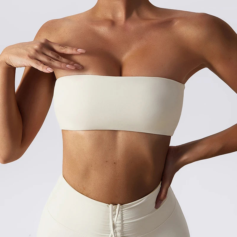 Strapless Quick-Dry Sports Bra Women’s Tube Top Yoga & Fitness Gym Wear