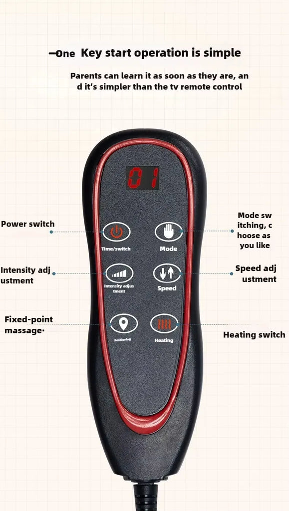 Electric Full Body Massage Mattress with Heating and Hand Control – Neck, Shoulder, Waist, Back & Leg Airbag Kneading Vibration Cushion