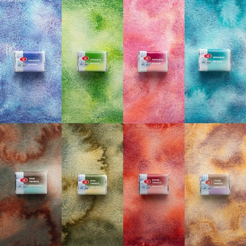 12 Color White Night Solid Watercolor Set 2.5ML Artist Travel Paint Box – Portable Layered Water Color Kit