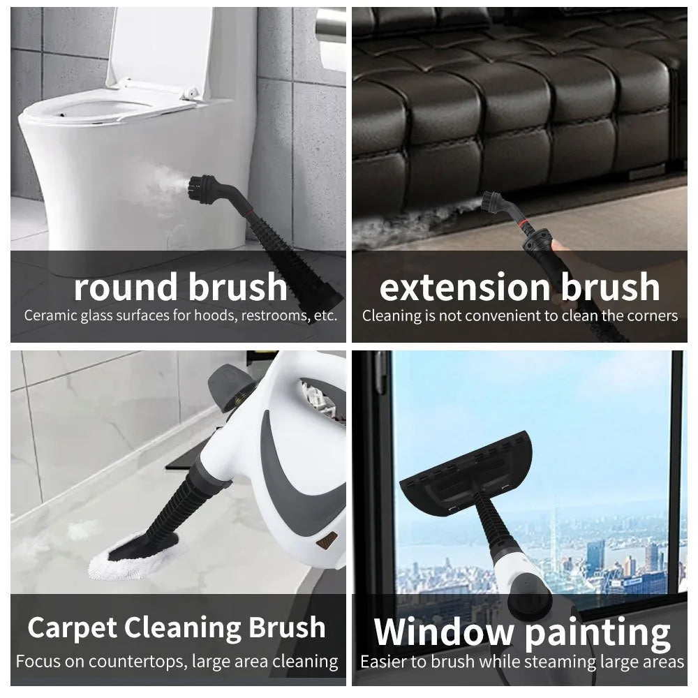 Pressurized Handheld Steam Cleaner - Portable Multi-Surface High-Pressure Home Steamer
