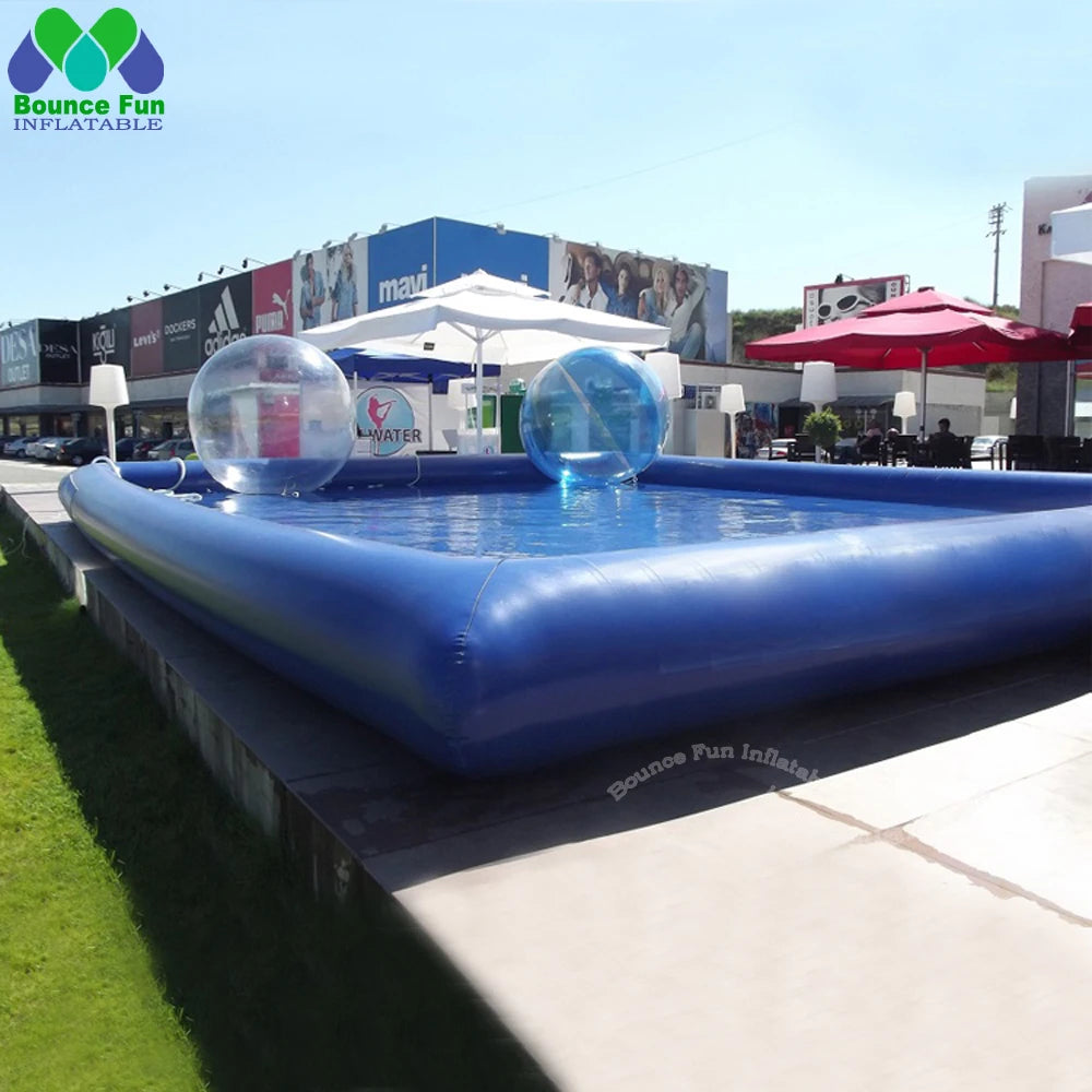 Square Inflatable Swimming Pool & Water Zorb Ball Pool – Heavy Duty PVC Outdoor Fun