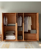 Luxury Modern Wooden Wardrobe with Sliding Doors and Storage Drawers – Nordic Style Bedroom Closet Furniture thumbnail 23
