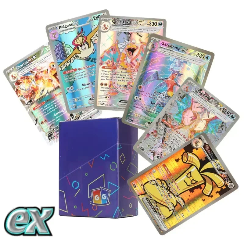 Pokemon Collection Cards Edition – Charizard & Pikachu Flash Cards Game PTCG Hobby Set